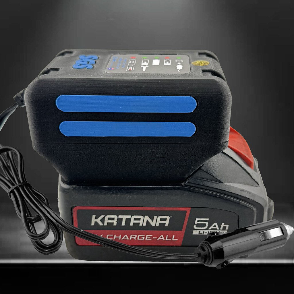 12v-to-18v car charger left view